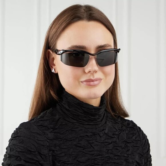 BRAND NEW Prada PRA25S 1AB5S0 Black Dark Grey Cat Eye Unisex Sunglasses 0PR A25S - Picture 10 of 10